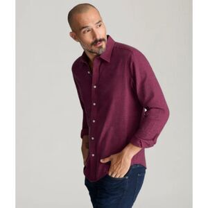 UNTUCKIT Banfi Sherwood Burgundy Flannel Long Sleeve Cottage Shirt Men Large